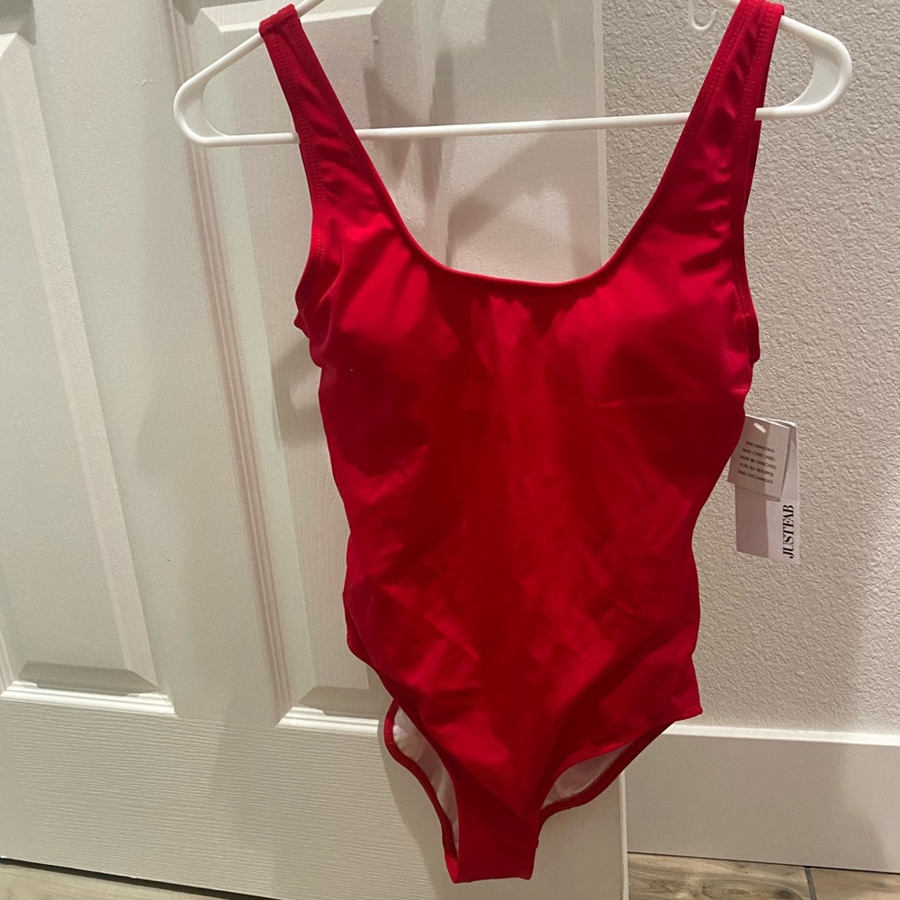 Womens Red One Piece Swimsuit - size small